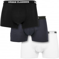 Urban Classics Boxershort Organic Boxer Shorts 3-Pack White/Navy/Black Urban Classics Boxershort Organic Boxer Shorts 3-Pack White/Navy/Black