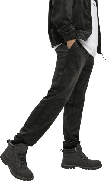 Southpole Trousers AOP Velour Pants Black