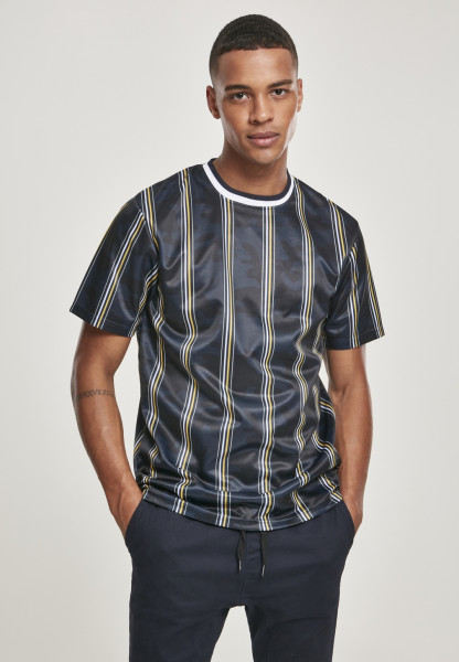 Southpole T-Shirt Thin Vertical Stripes AOP T-Shirt Navy