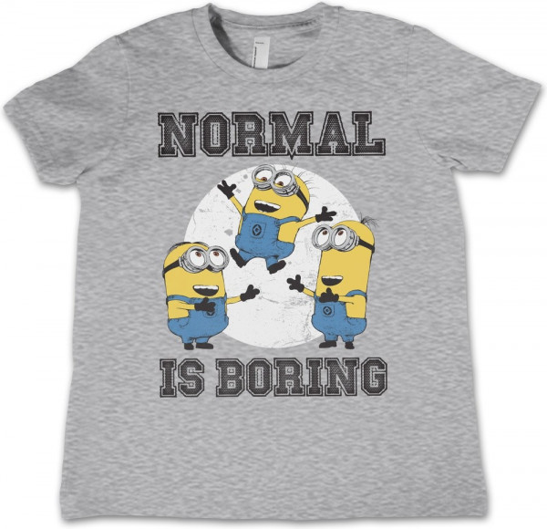 Minions Normal Life Is Boring Kids T-Shirt Kinder Heather-Grey