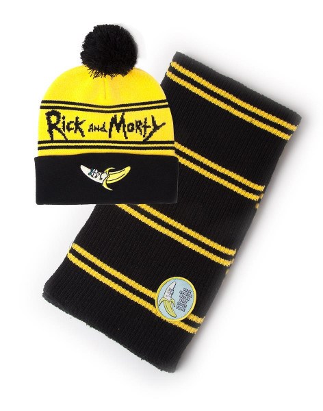 Rick and Morty - Banana Beanie & Scarf Gift Set Multicolor