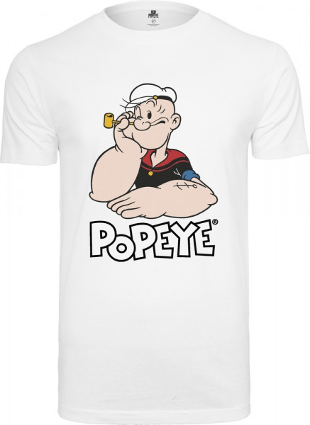 Merchcode T-Shirt Popeye Logo And Pose Tee White