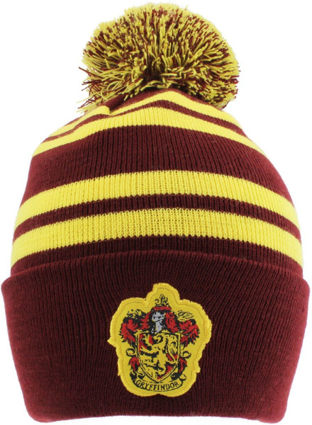 Harry Potter - House Gryffindor (Beanie Pom) Mütze Maroon / Gold