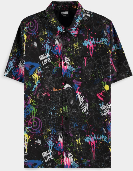 Naruto - Hero AOP Black - Men's Short Sleeved Blouse Black