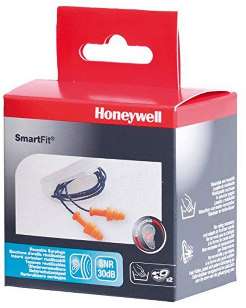 Honeywell Mehrfach verwendbare Gehörschutztöpsel - Blisterpackung (PSS 1030273) Smartfit Corded PSS - Herren / Unisex