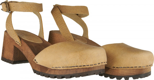 Sanita Clogs Damen Sandale Wood-Sia Block Flex Sandal Nature