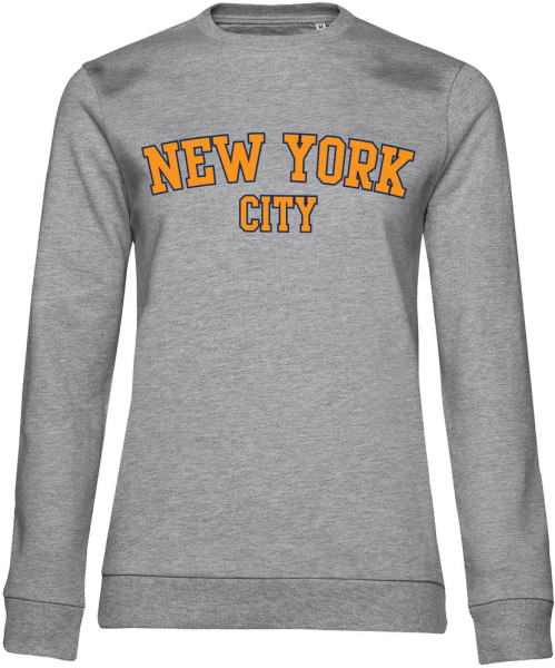 New York City Baseball Girly Sweatshirt Damen Heather-Grey