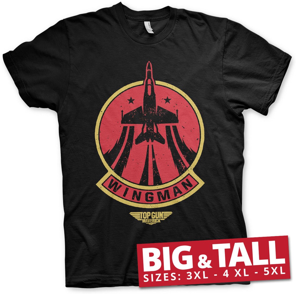 Top Gun Maverick Wingman Big & Tall T-Shirt Schwarz - Herren / Unisex