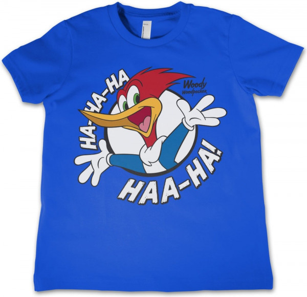 Woody Woodpecker HaHaHa Kids Tee Kinder T-Shirt Blue