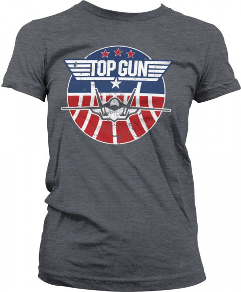 Top Gun Tomcat Girly Tee Damen T-Shirt Dark-Heather