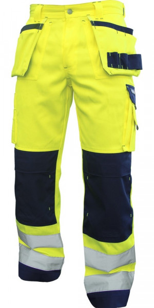 Dassy Warnschutzhose mit Holstertaschen und Kniepolstertaschen Glasgow PESCO74 Neongelb/Dunkelblau