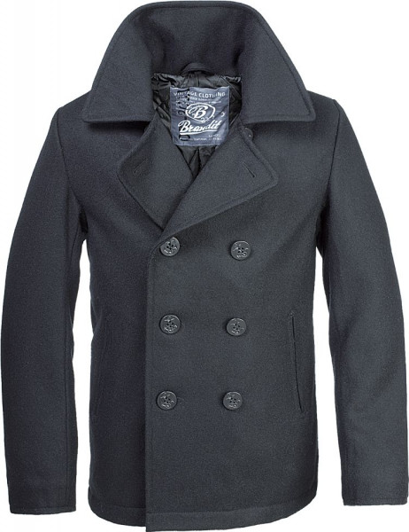 Brandit Jacke Pea Coat in Black