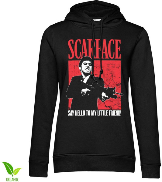 Scarface Say Hello To My Little Friend Girls Damen Hoodie Black