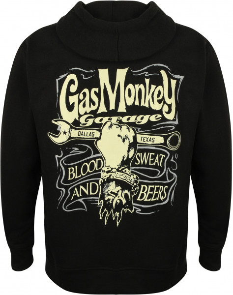 Gas Monkey Garage Hoodie Hand & Spanner Zip Black