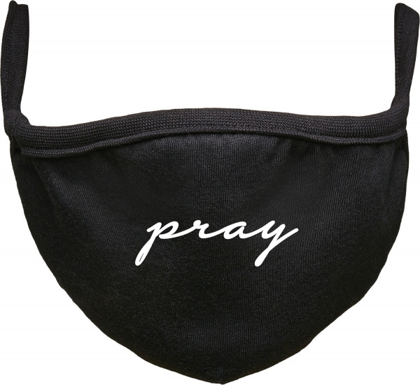 Mister Tee Mask Pray Wording Face Mask Black