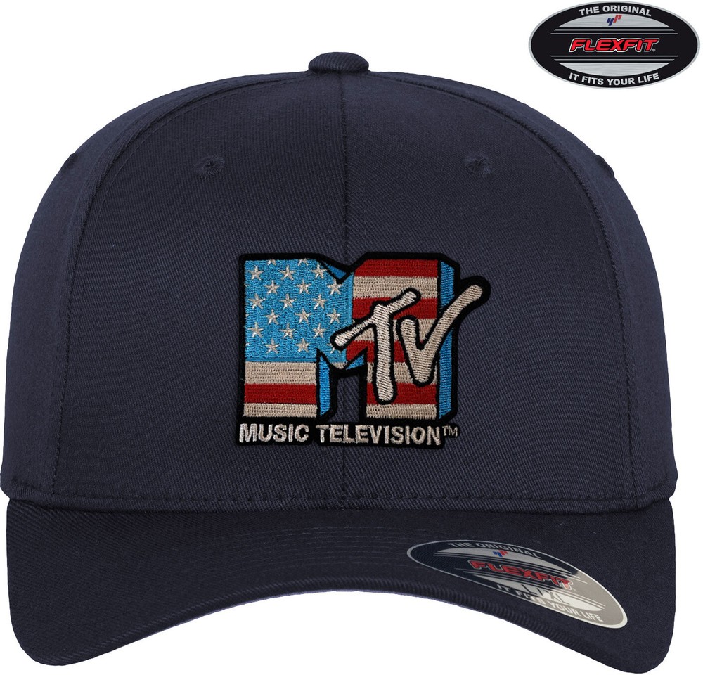 MTV American Flag Flexfit Cap Blau - Herren / Unisex