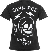 John Doe Female Shirt Women Live Fast Skull Fade Out Black / Emroidery