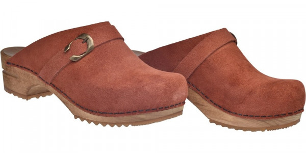 Sanita Clogs Damen Clog offen Wood-Hedi Open Burned orange