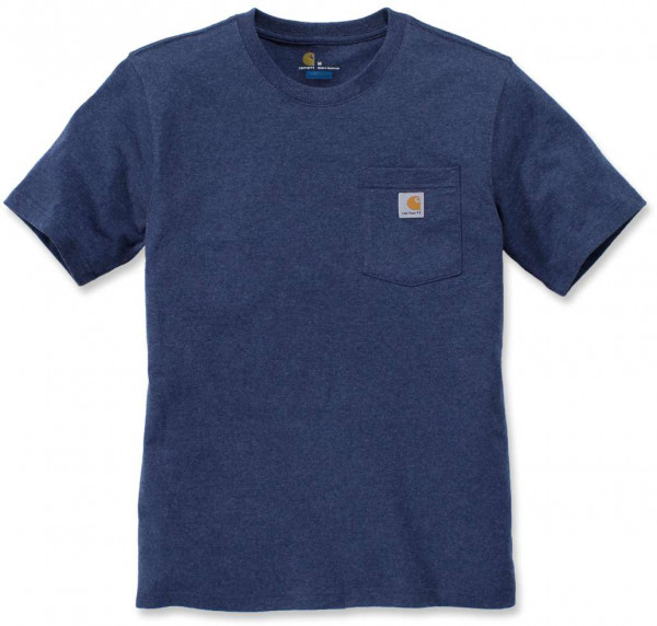 Carhartt Herren T-Shirt Workw Pocket S/S T-Shirt Dark Cobalt Blue Heather