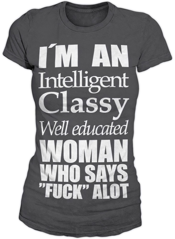 Hybris An Intelligent, Classy Woman Girly T-Shirt Damen Dark-Grau - Damen
