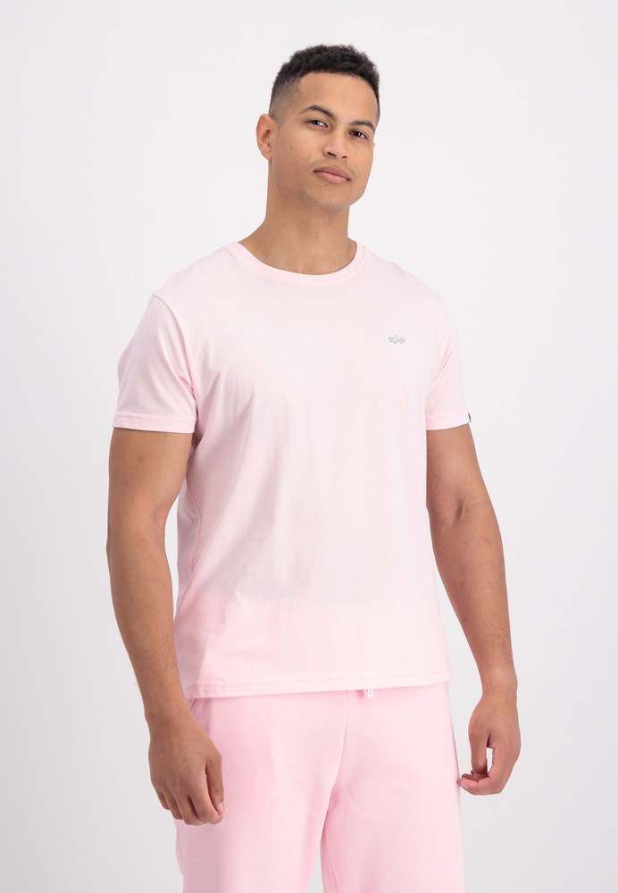 Alpha Industries Unisex EMB T-Shirt Pastel Pink | T-Shirts / Tops | Men |  Lifestyle