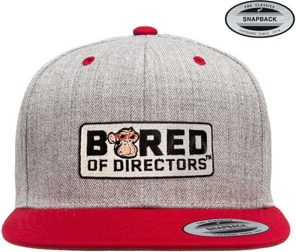 Bored Of Directors Logo Premium Snapback Cap HeathergreyRed
