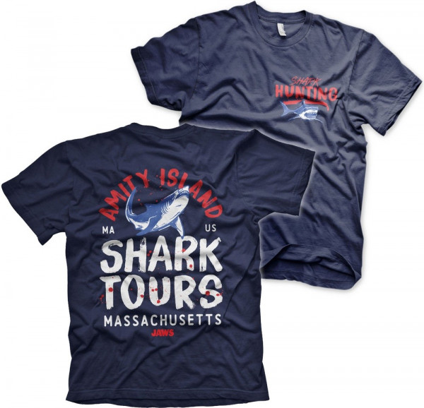 Jaws Amity Island Shark Tours T-Shirt Navy
