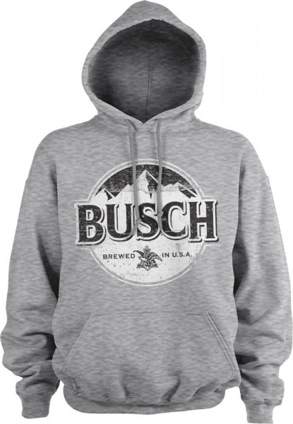 Busch Beer BW Washed Logo Hoodie Heather-Grey