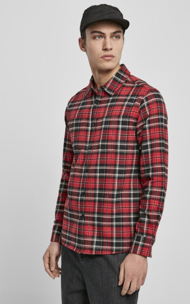 Urban Classics Hemd Checked Roots Shirt Red/Black