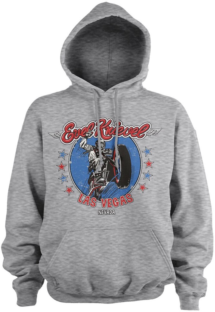 Evel Knievel In Las Vegas Hoodie Heather-Grau - Herren / Unisex