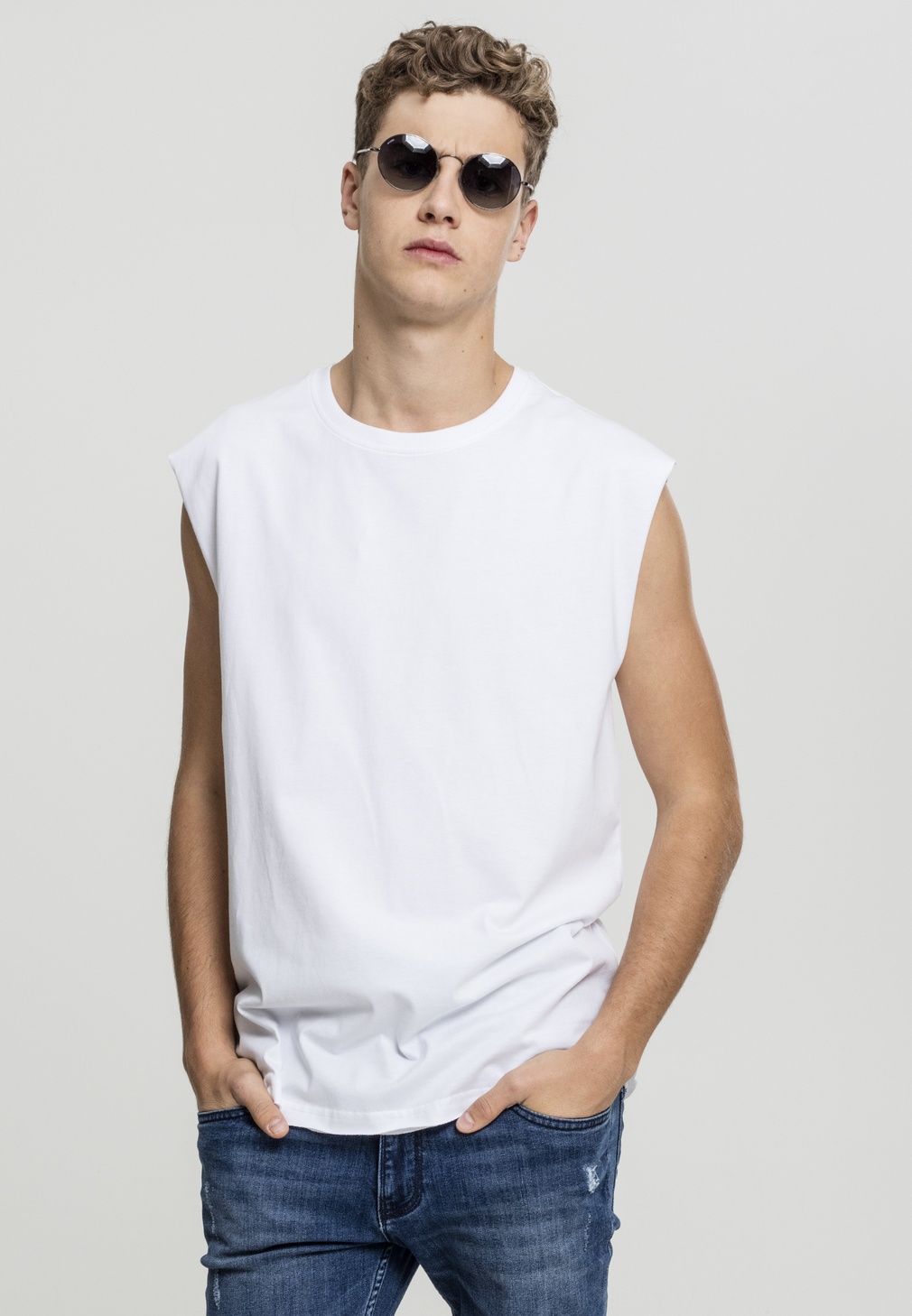 Urban Classics Tanktop Open Edge Sleeveless Tee Weiß - Herren / Unisex