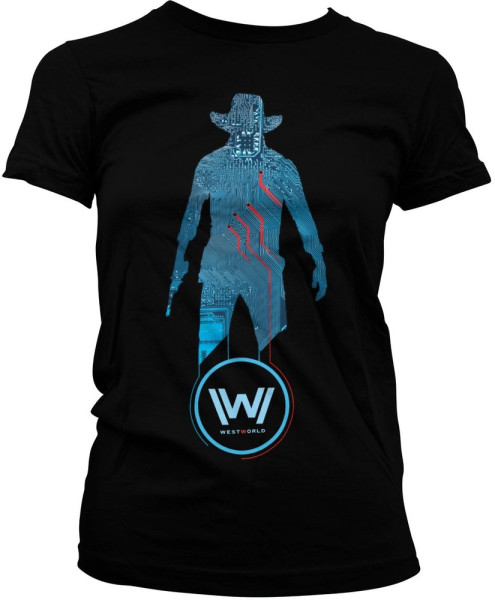 Westworld Damen Blue Circuit Cowboy Girly Tee WB-5-WESTW004-H59-4