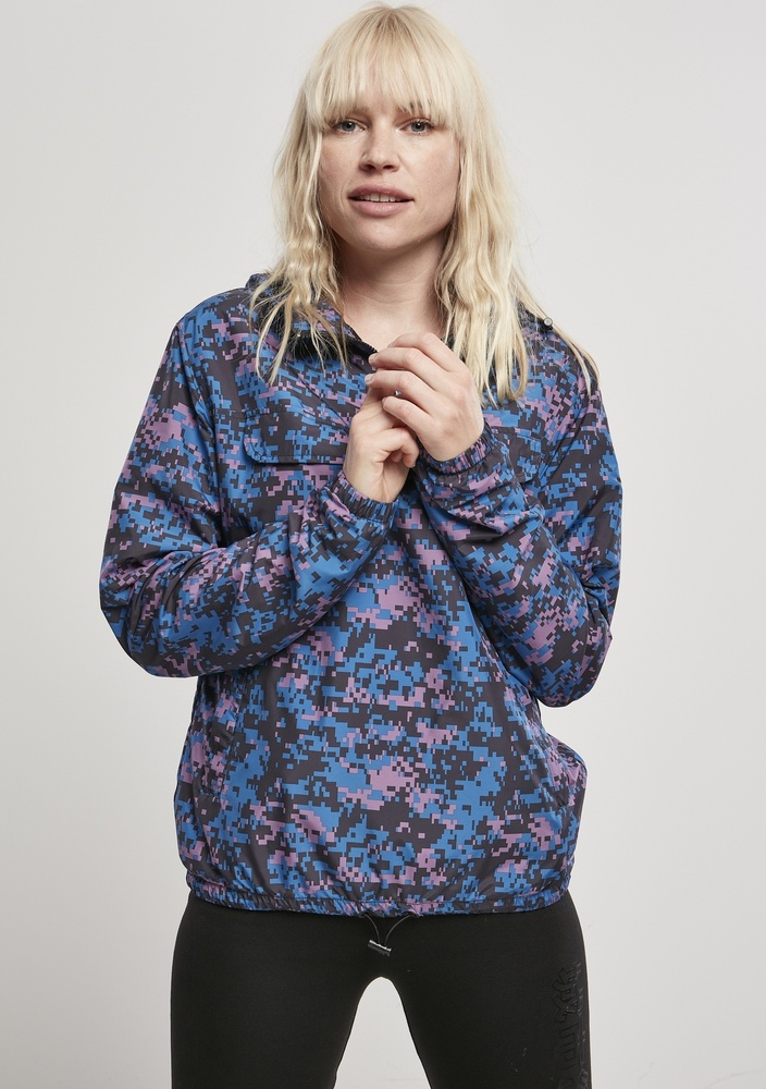Urban Classics Damen Jacke Ladies Camo Pull Over Jacke Digital Duskviolet Camo - Damen