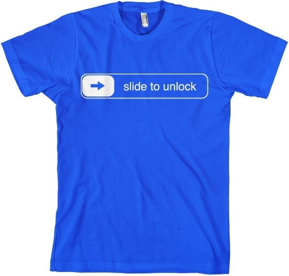 Hybris Slide To Unlock T-Shirt Blue