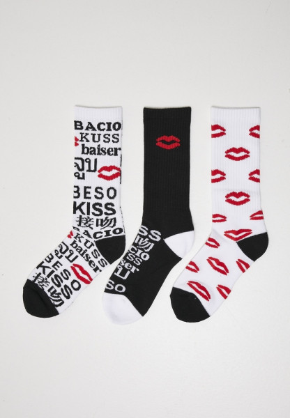 Mister Tee Socken Kiss Socks 3-Pack Black/White/Red