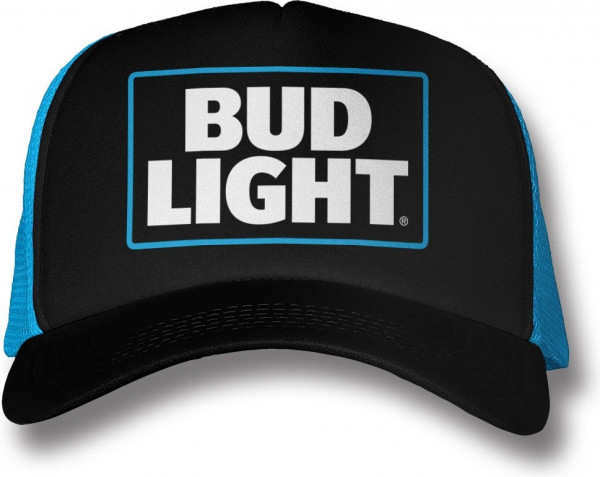 Budweiser Bud Light Logo Trucker Cap Black-Blue