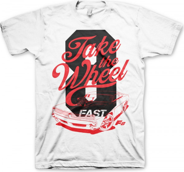 The Fast and the Furious Fast 8 Take The Wheel T-Shirt White