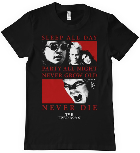 Lost Boys Sleep All Day - Party All Night T-Shirt Black