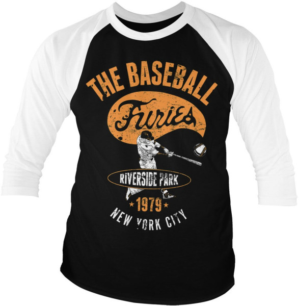 The Warriors Furies Riverside Park Baseball 3/4 Sleeve Tee Longsleeve White-Black