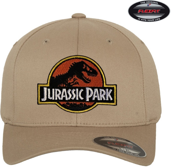 Jurassic Park Patch Flexfit Baseball Cap Khaki