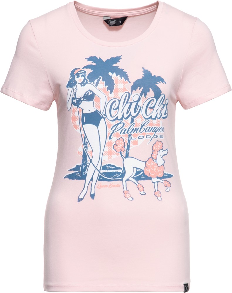 Queen Kerosin Damen T-Shirt Chi Chi Beach Poodle - Damen