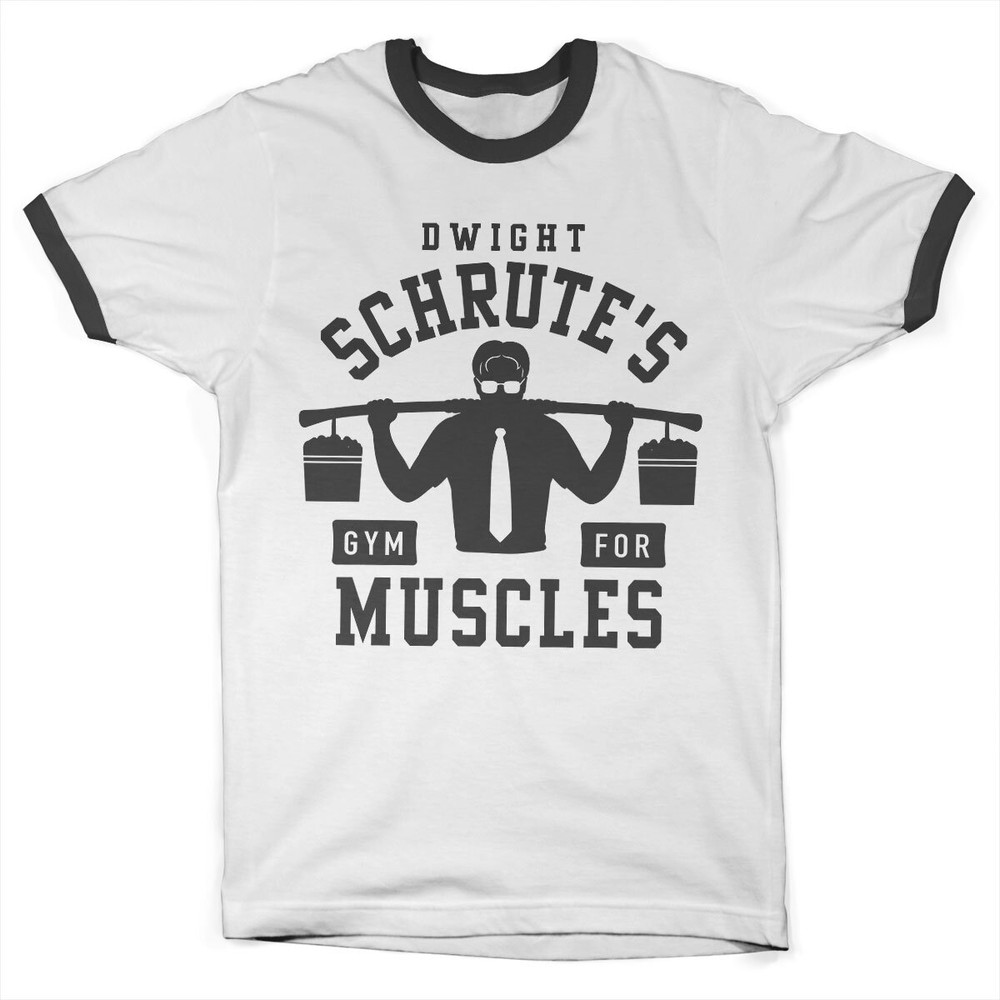 The Office Dwight Schrute's Gym Ringer Tee Weiß-Schwarz - Herren / Unisex