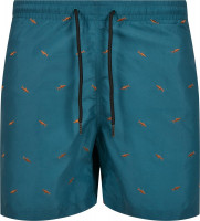 Urban Classics Embroidery Swim Shorts Shark/Teal/Toffee Urban Classics Embroidery Swim Shorts Shark/Teal/Toffee