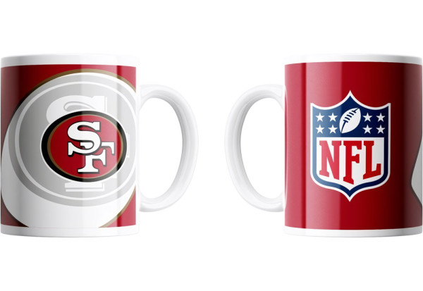 San Francisco 49ers Mug Shadow Logo & Shield American Football NFL Rot-330 ml