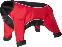 Trespaws Hund Tia - Dog Raincoat Black/Red
