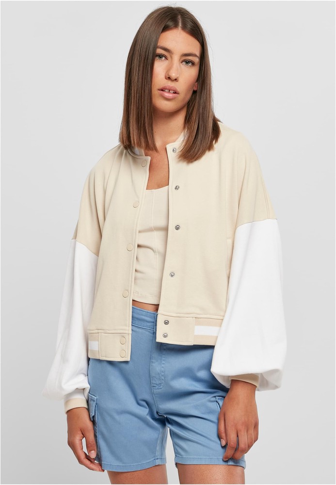 Urban Classics Damen Jacke Ladies Oversized 2 Tone College Terry Jacke - Damen