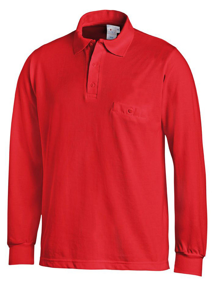 Leiber Polo-Shirt mit Langärmeln 08/841/02 Rot - Herren / Unisex