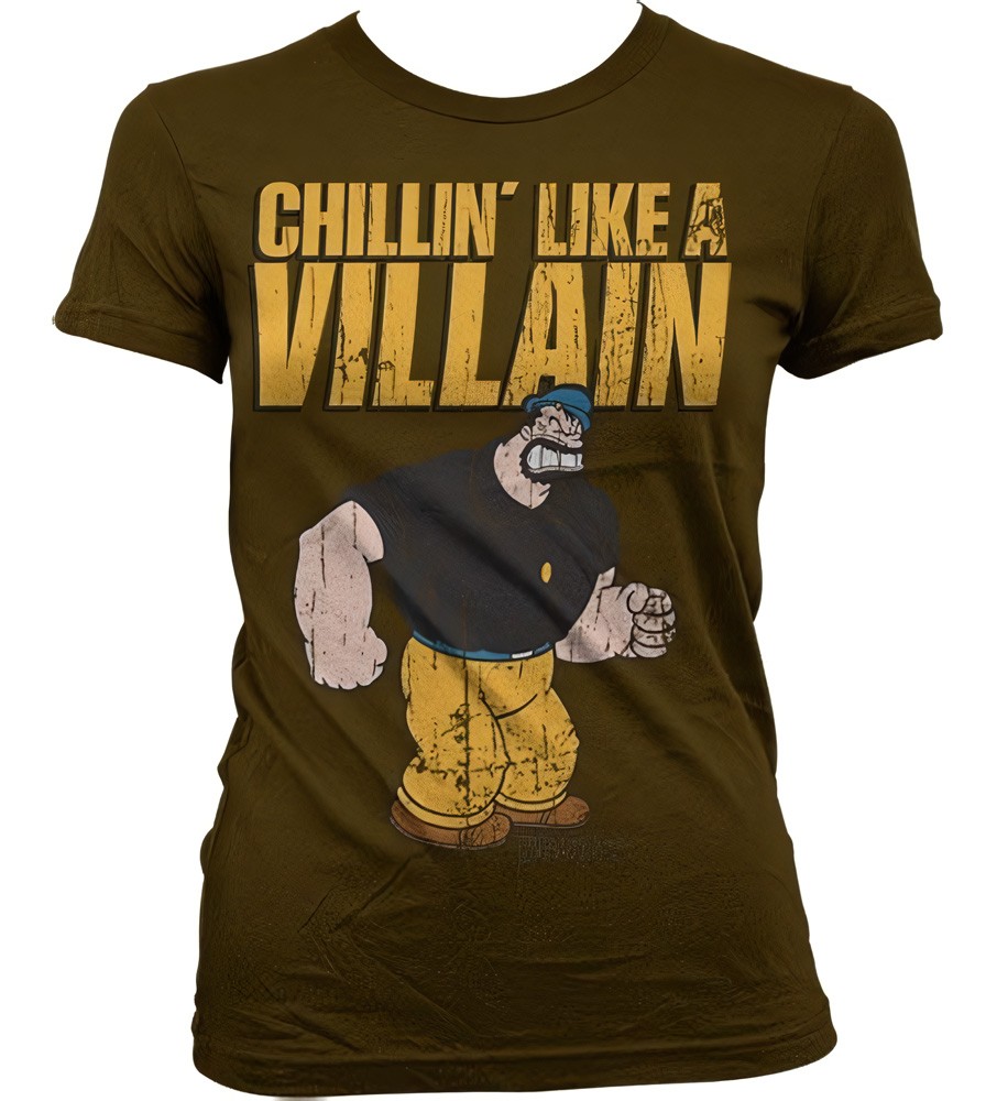 Popeye Chillin'Like A Villain Girly T-Shirt Damen Braun - Damen