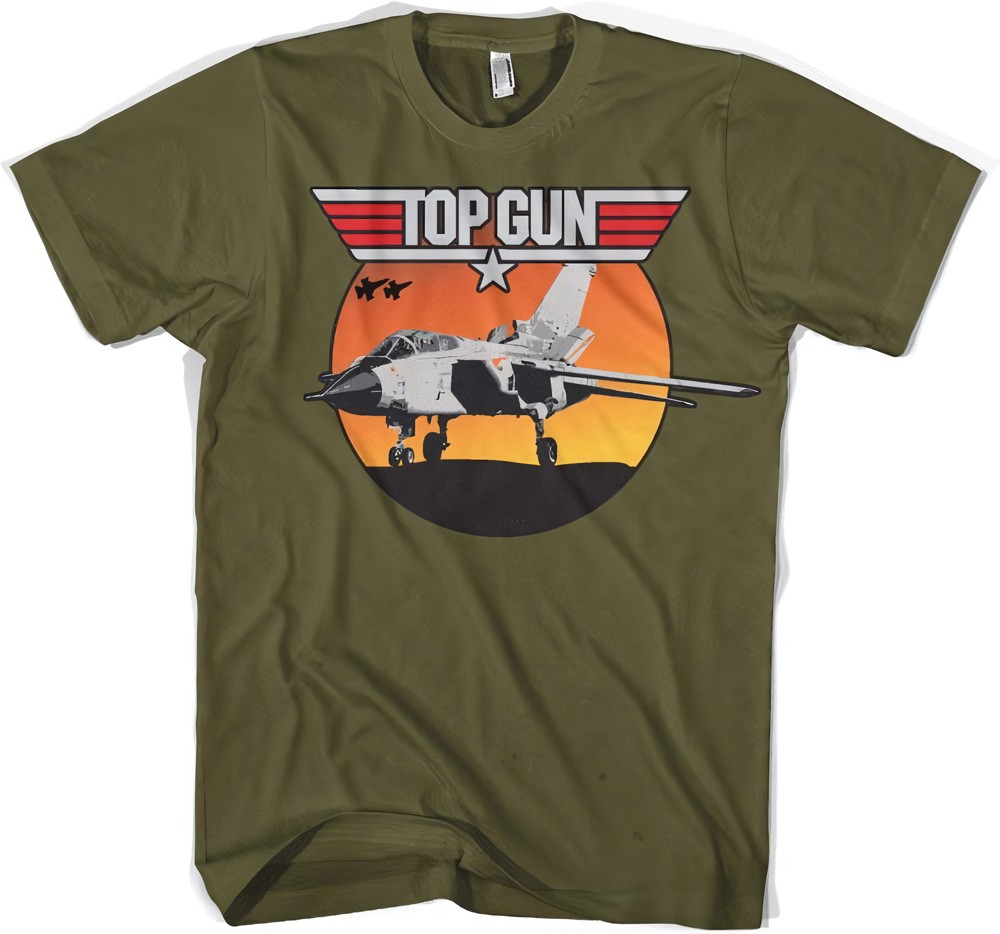 Top Gun Sunset Fighter T-Shirt Olive - Herren / Unisex
