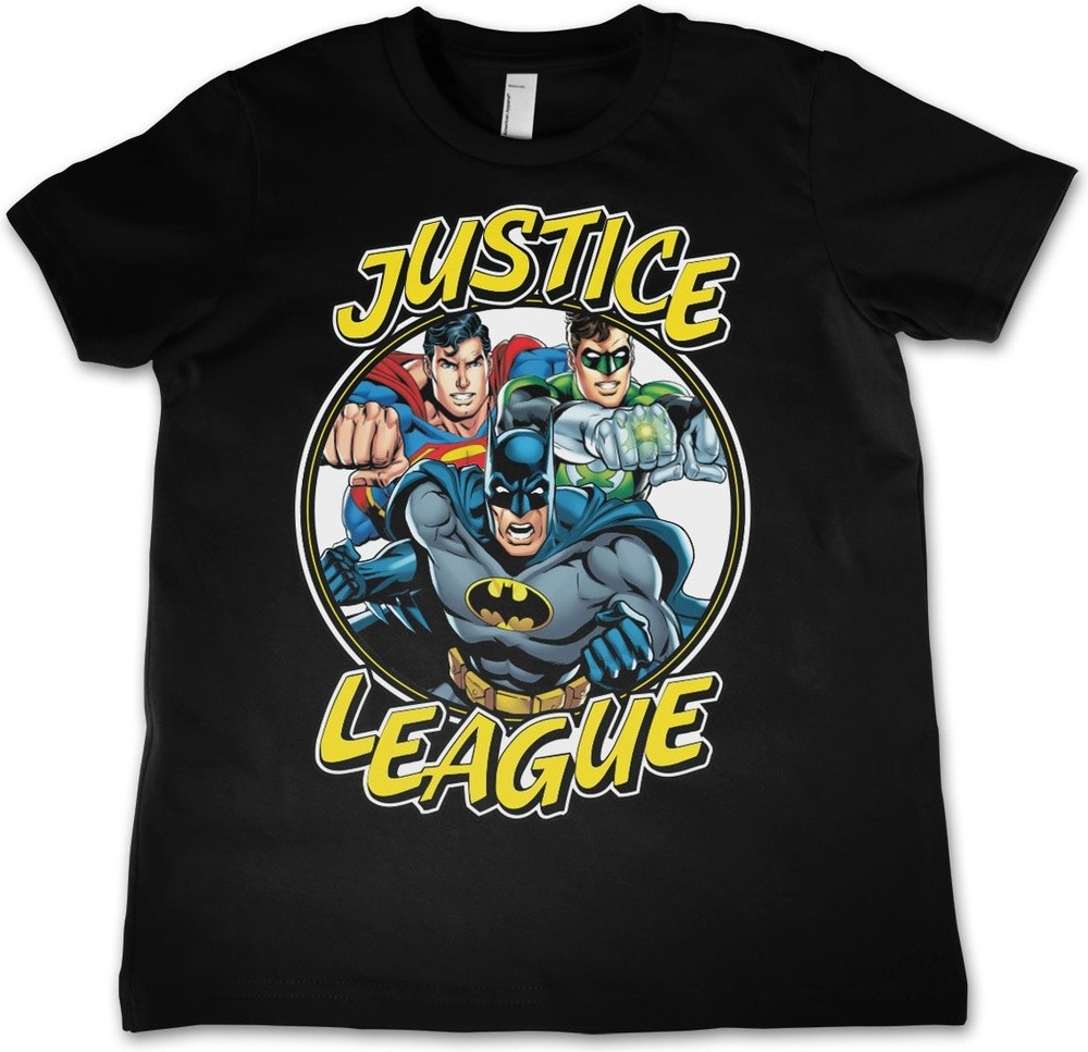 Justice League Team Kids Tee Kinder T-Shirt Schwarz - Herren / Unisex